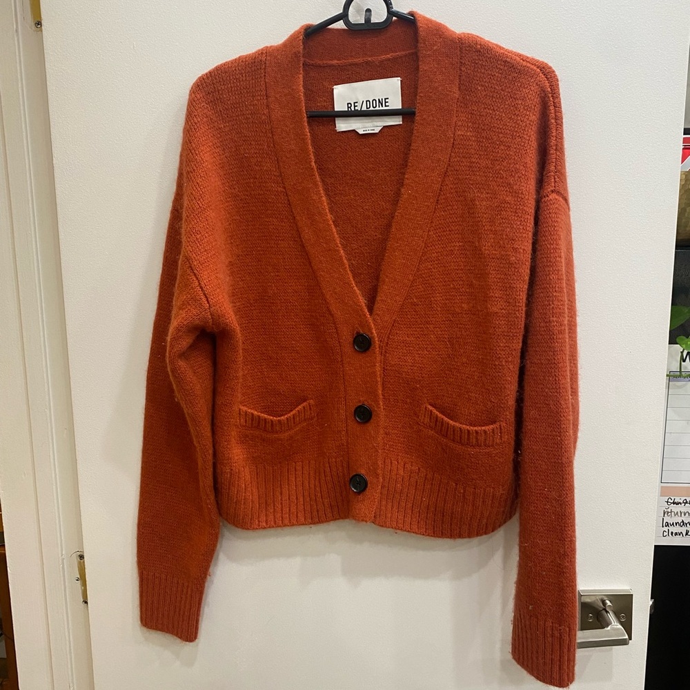 Re/Done 90s Oversized Crop Cardigan